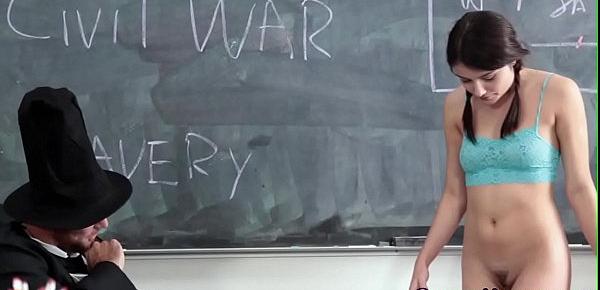  Highschool teen gets ass jizzed in classroom